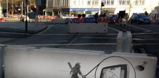 Banksy Artwork Found In Swansea Roadworks Minotaur, Banksy, Swansea, Roadworks